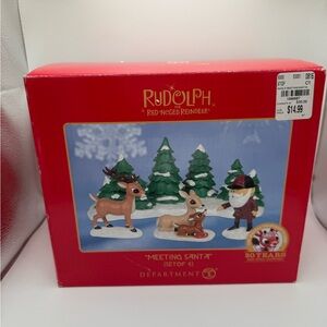 Department 56 Rudolph the Red-Nosed Reindeer " Meeting Santa " Set Of 4 M3957